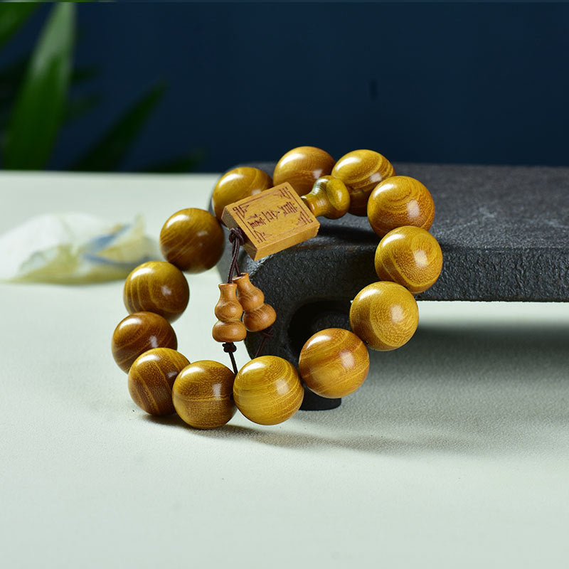 Women's & Men's Natural Gold Sandalwood Beads Fashion Collectible Artsy Bracelet