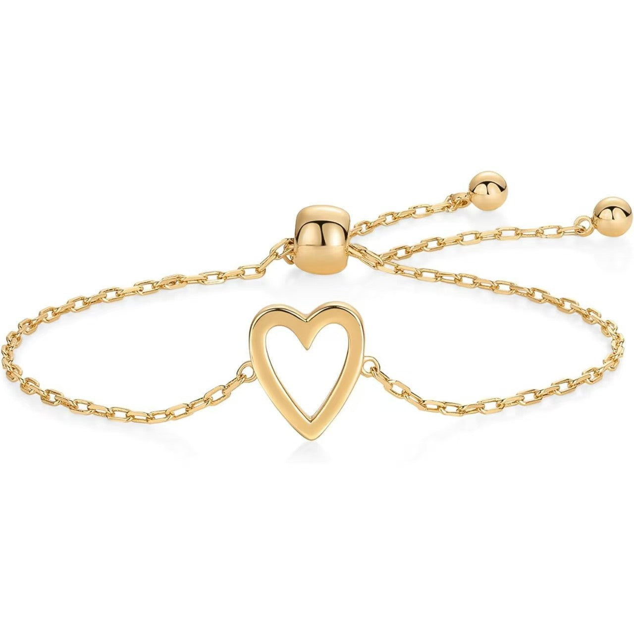 Women's Love Adjustable Stainless Steel Simple Gold-plated Bracelet