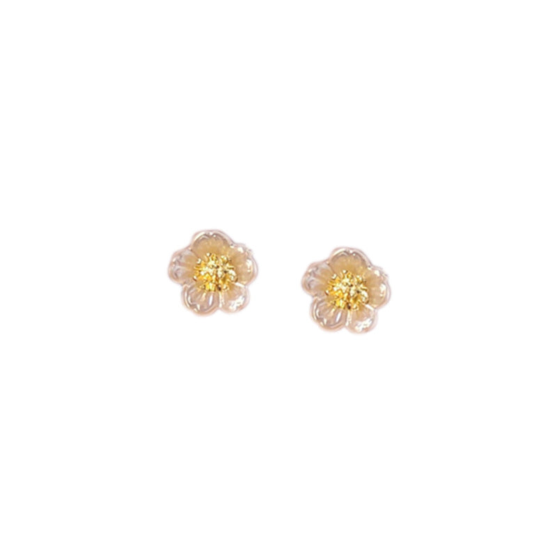 Women's Mini And Hipster Style Flower Ear Sier Needle Earrings