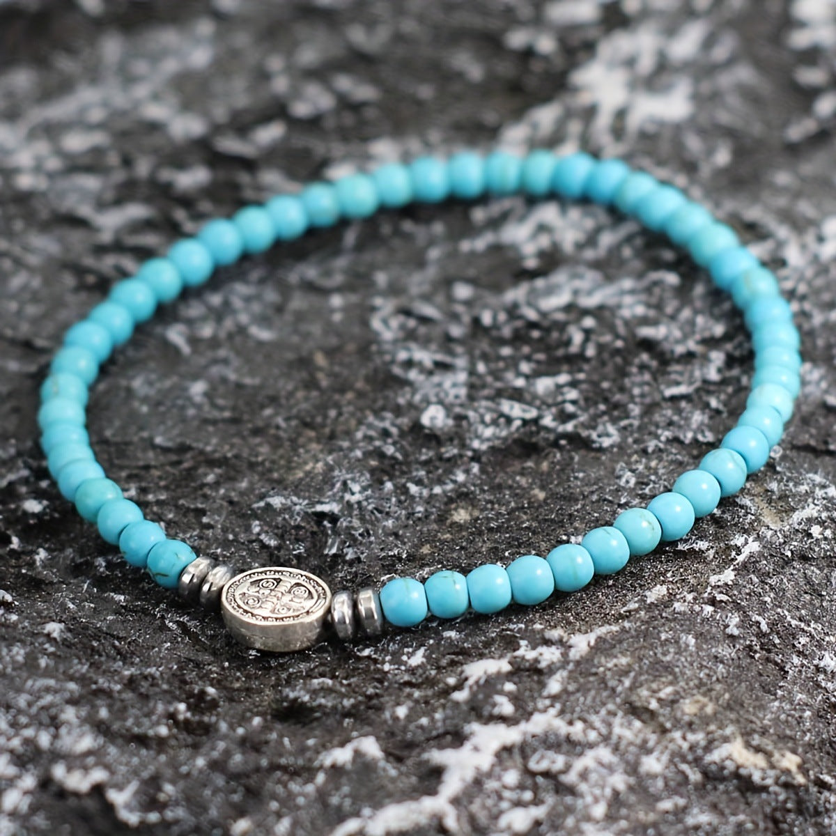 Benedict Cross Virgin Mary Tiger Eye Bracelet