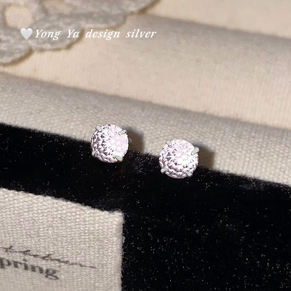 Fireworks Color Zircon Ear Colorful Gentle Stud Earrings
