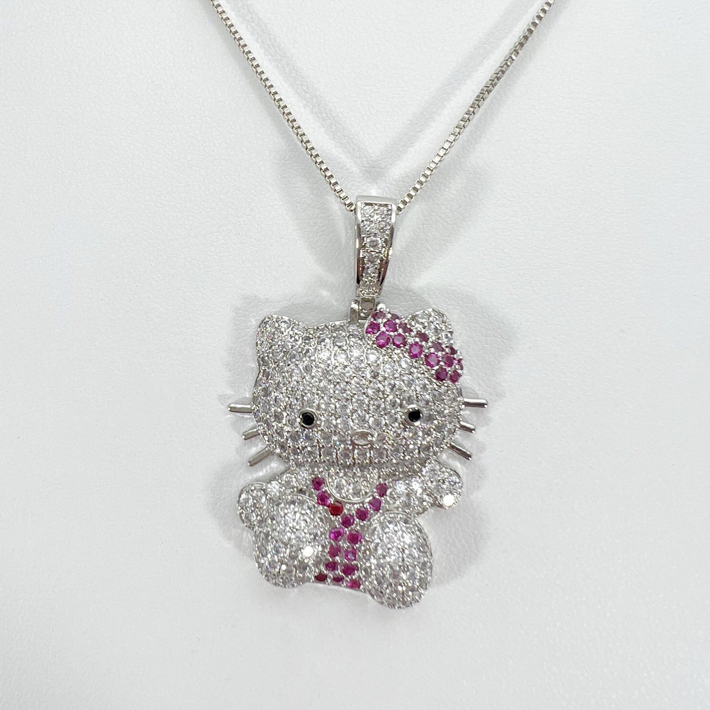 Hop Style Cute Sweet Full Diamond Cat Luxury Pendants