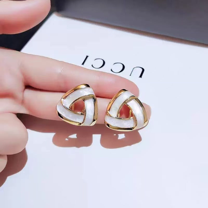 Women's Pair Cross Mirror Classic Fashion Simple Love Heart High-grade Earrings