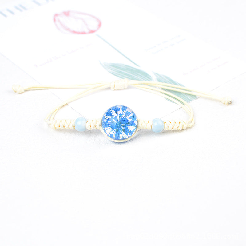 Style Real Flower Starry Lace Ceramic Beads Gift Bracelet