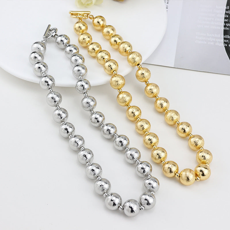 Fashion Popular Gold Copper Cover Beads Necklaces