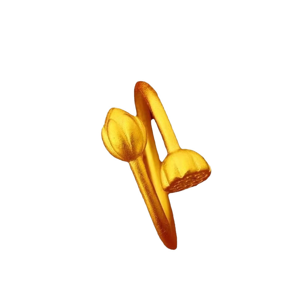 Women's Gold Vietnam Placer Love Heart-shaped Open Brass Gold-plated Rings