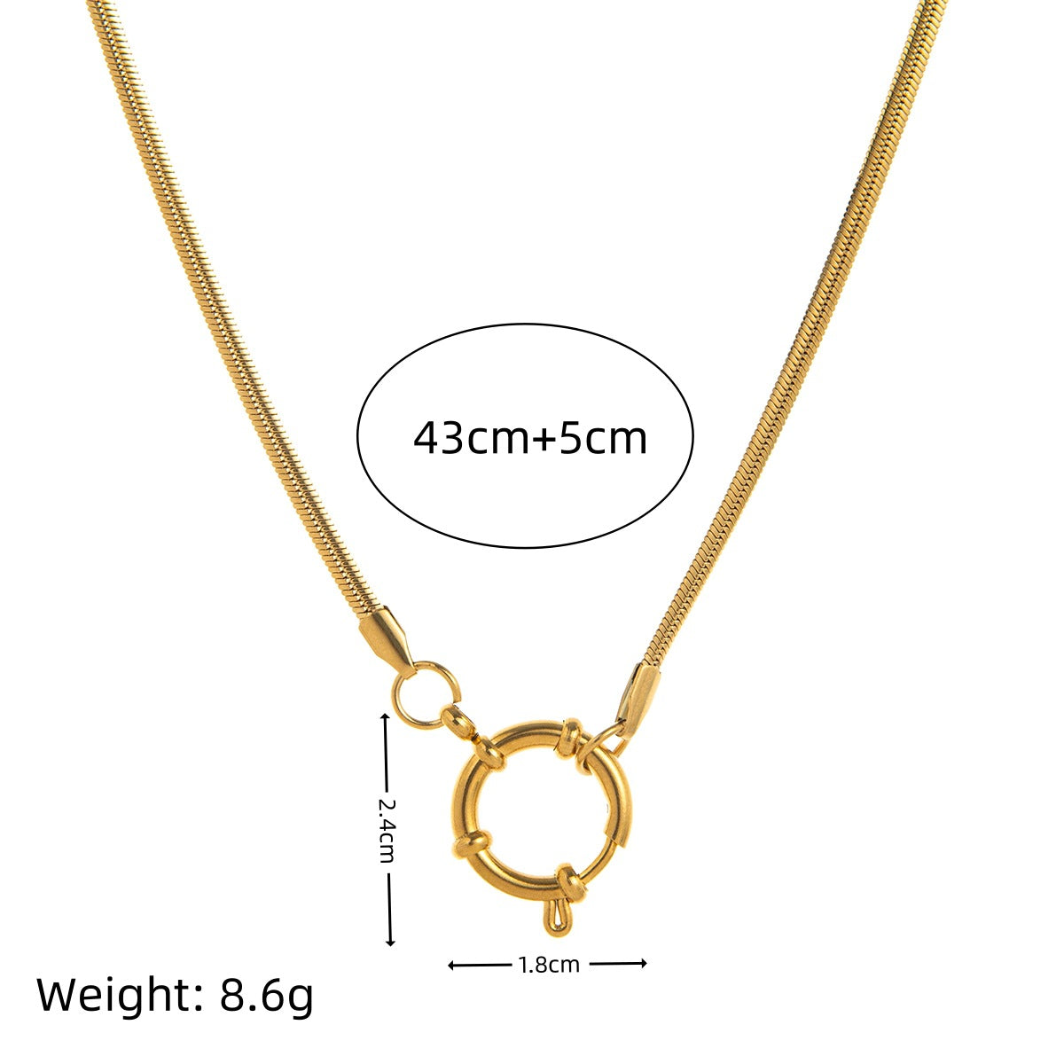 Stainless Steel Jeweled Furnace Vacuum Electroplating Necklaces