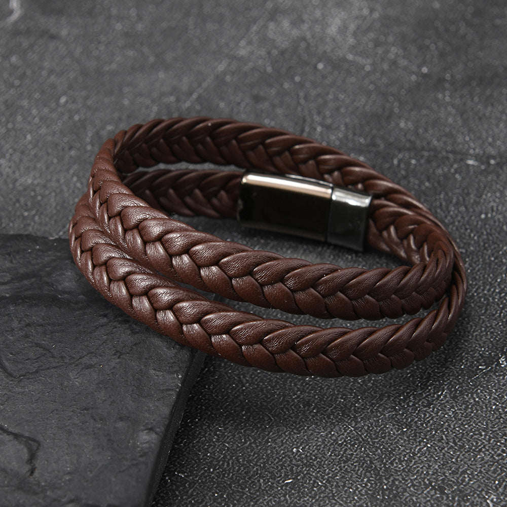 Women's & Men's Simple Fashion Couple Electroplated Steel Magnetic Bracelet