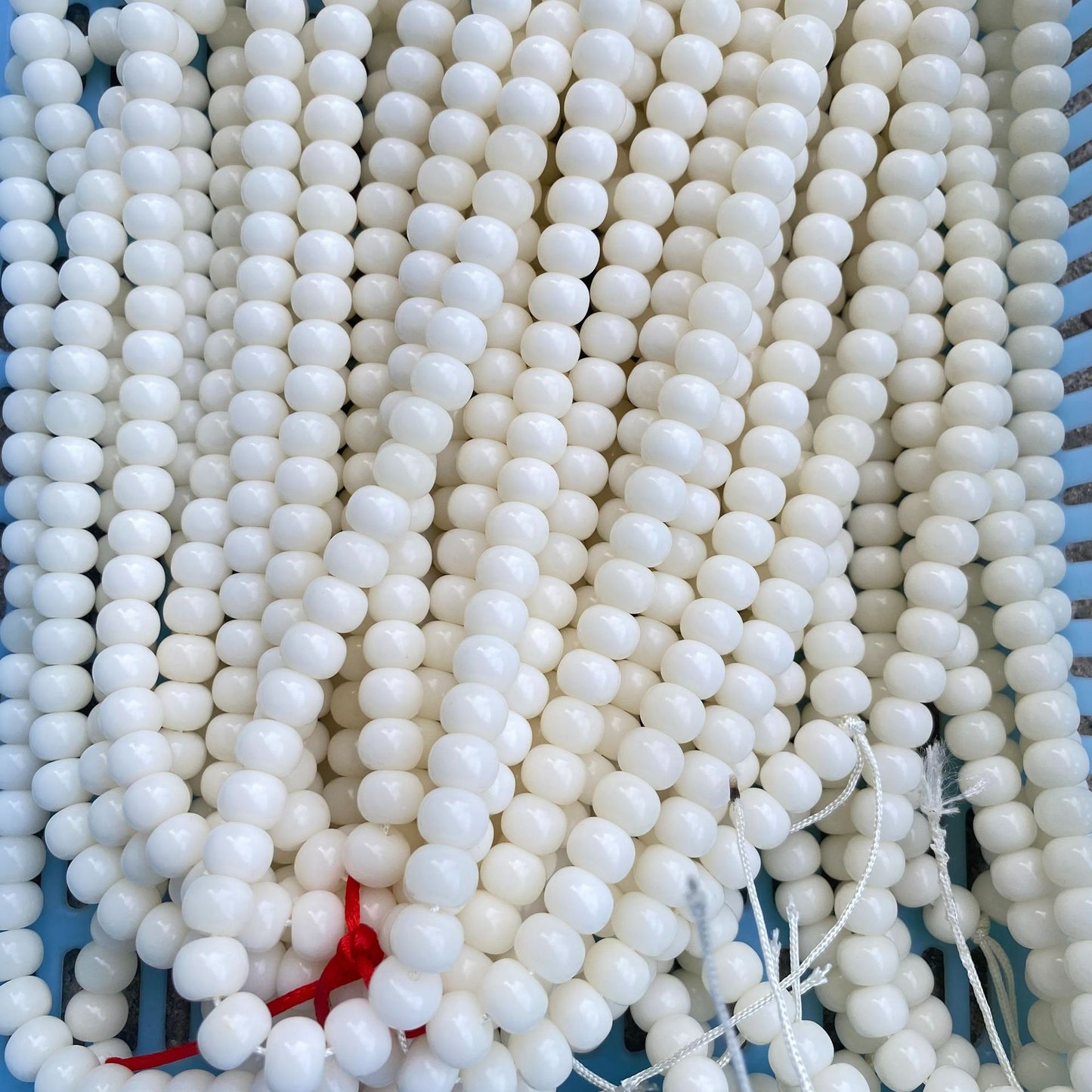 Women's & Men's White Jade Bodhi Corypha Old Barrel Beads Seed Buddha Crafts Bracelet