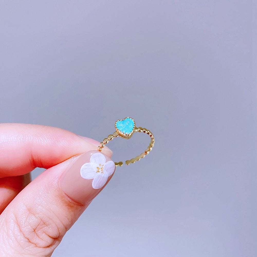 Light Luxury Minority Design Colorful Gemstone Rings