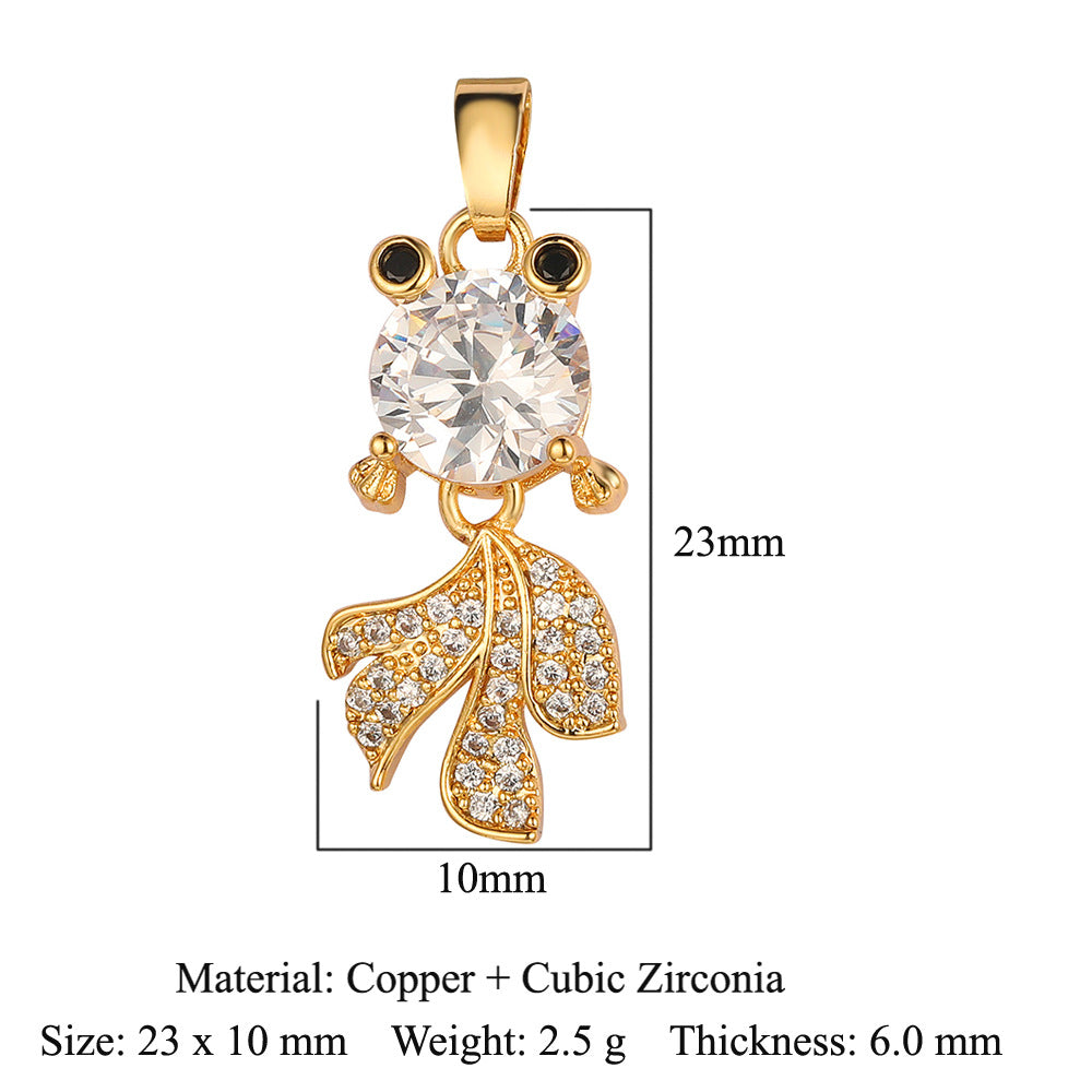 Dolphin Goldfish Copper Zircon Butterfly Rabbit Ear Pendants