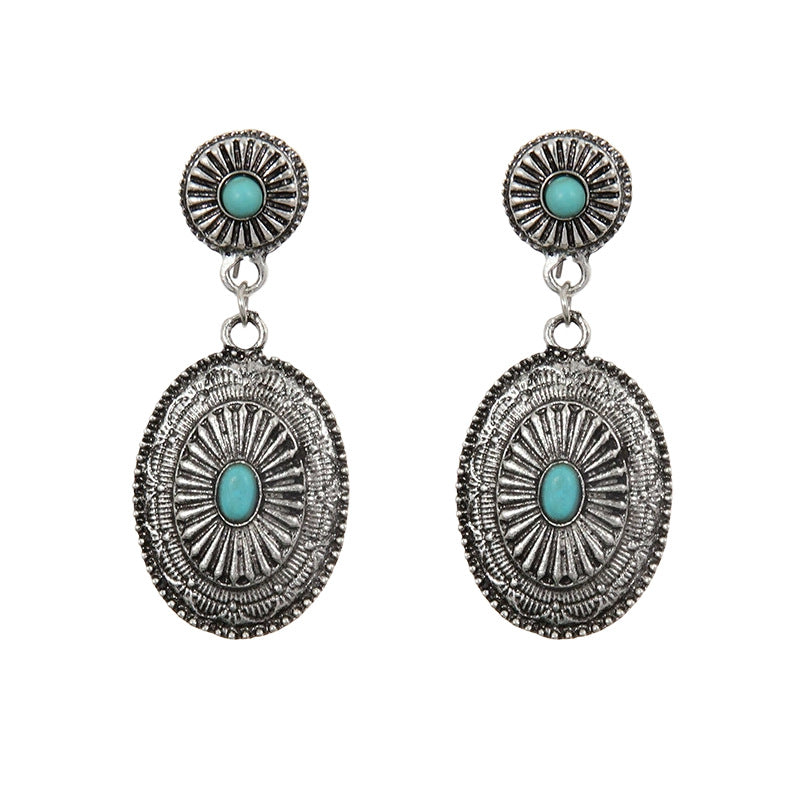 Drop-shaped Long Chain Bohemian Lady Couple Earrings