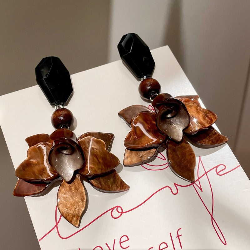 Tigereye Series Female Exquisite Vintage Special Interest Earrings