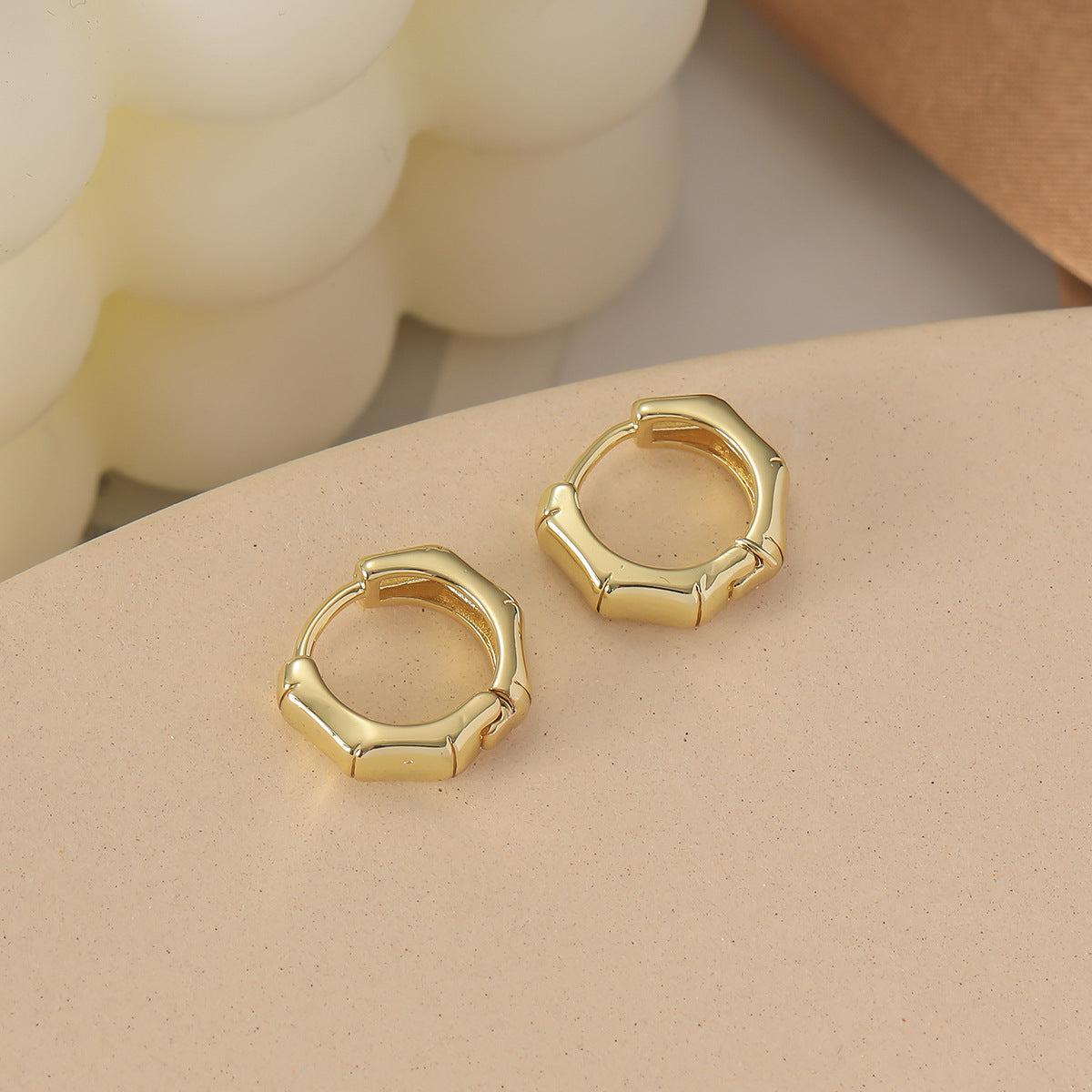 Women's Summer Sterling Sier Glossy Clip High-grade Bamboo Style Light Rings