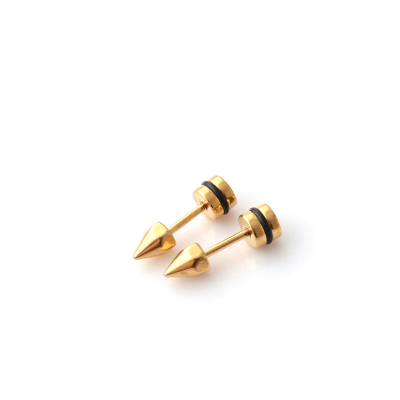 Steel Simple Rivet Cone Small Ear Bone Titanium Screw Stud Earrings