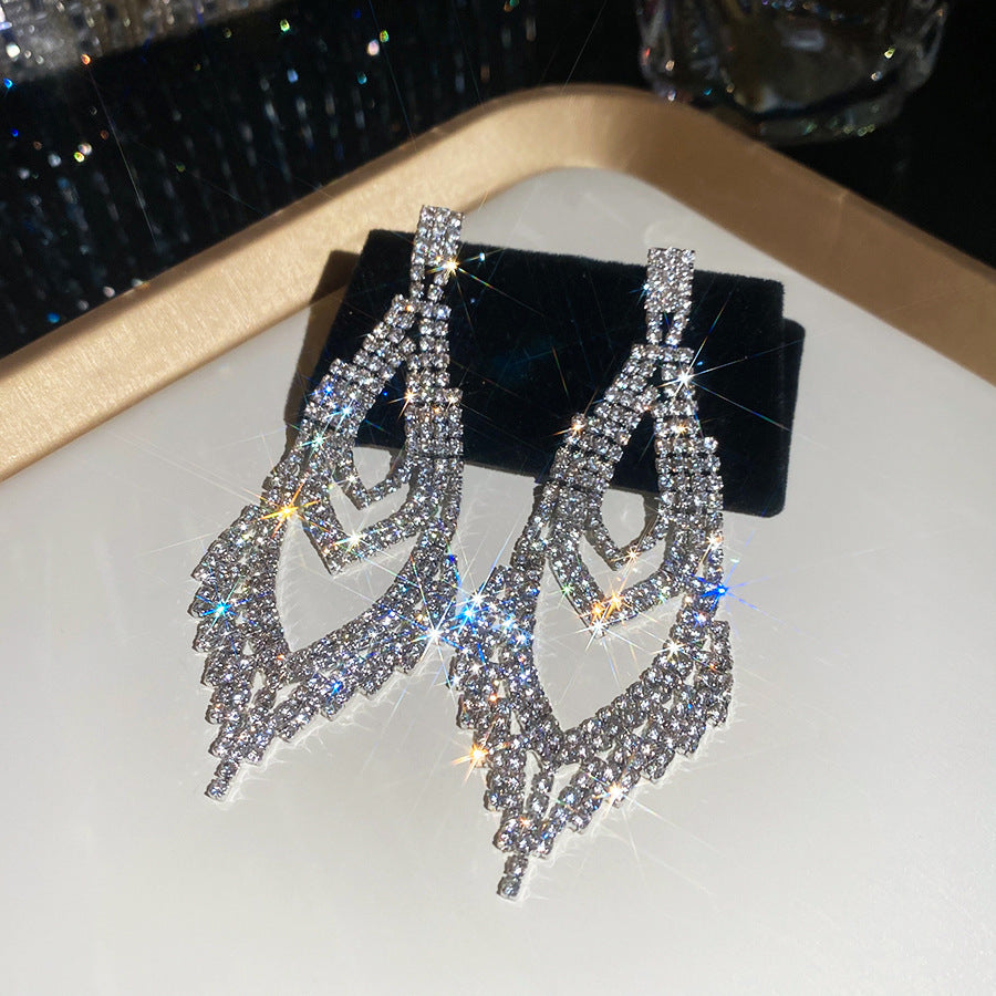 Women's Sier Diamond Tassel Light Luxury High-grade Simple Rings