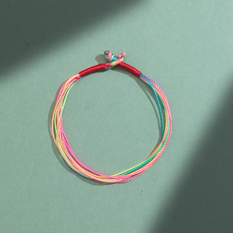 Festival Colorful Rope Carrying Strap Handmade Woven Bracelet