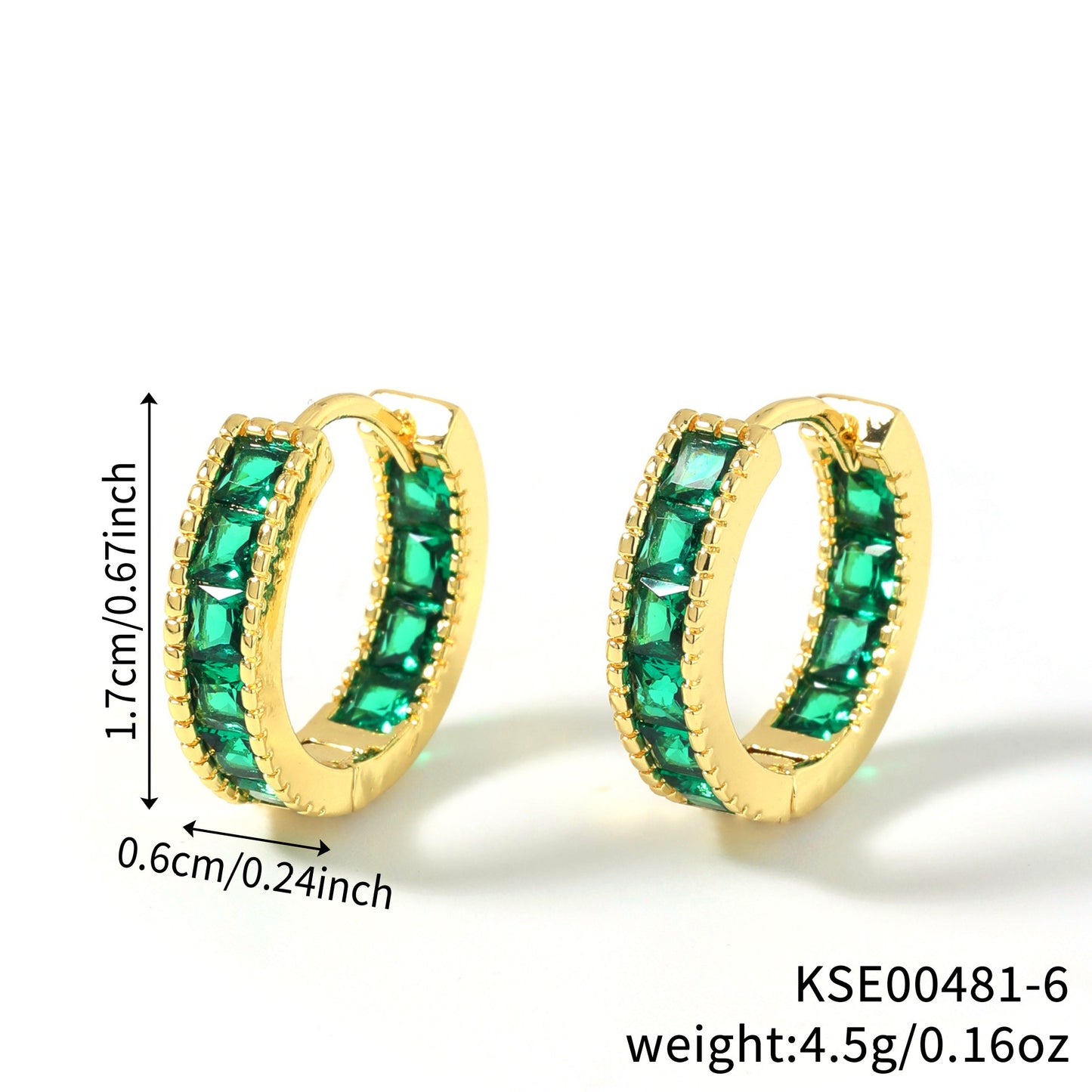 Color Square Zircon Shaped Clip Optional Fashion Full Diamond Ear Buckle
