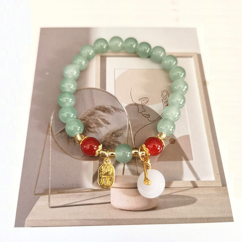 Four-leaf Clover Gold Silk Gourd High-grade Female Girlfriends Fresh Bracelets