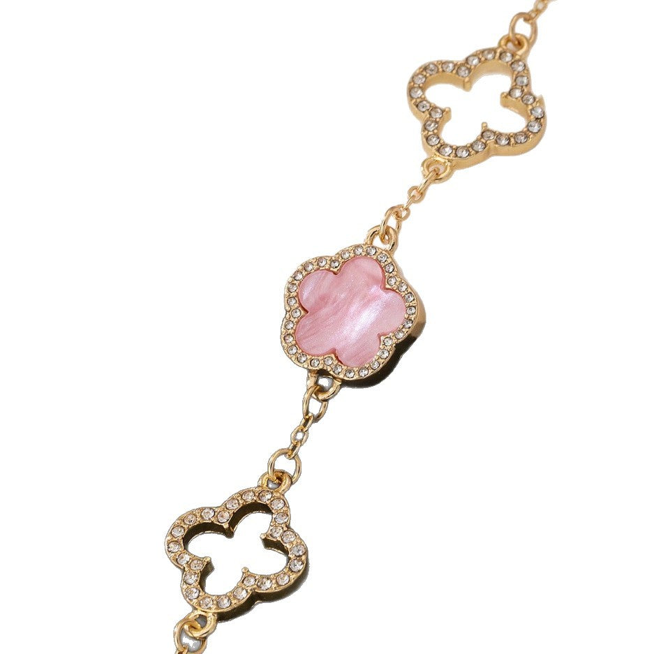 Lucky Five-leaf Flower Affordable Luxury Fashion High-grade Pork Bracelets