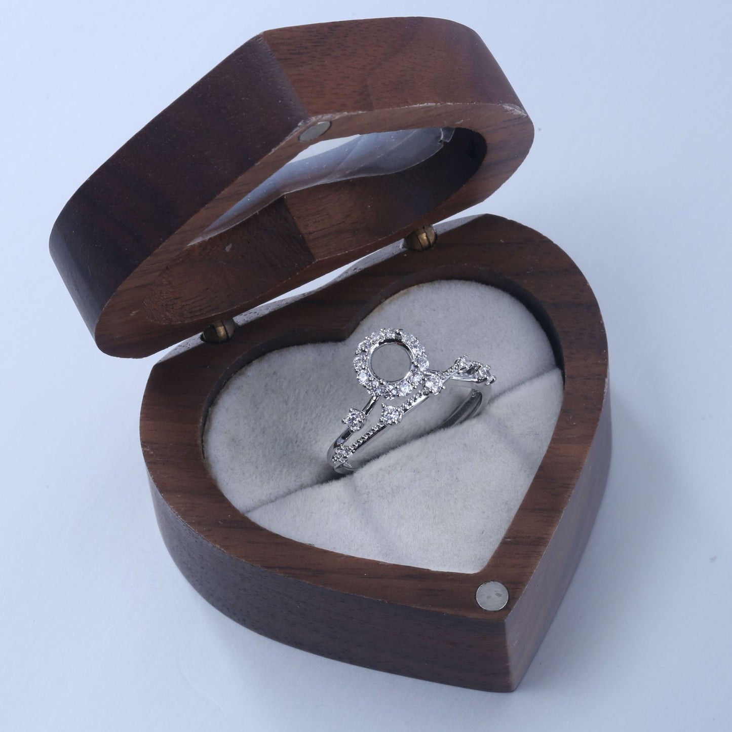 Frame Jade Zircon Diamond Finger Rest Opening Rings
