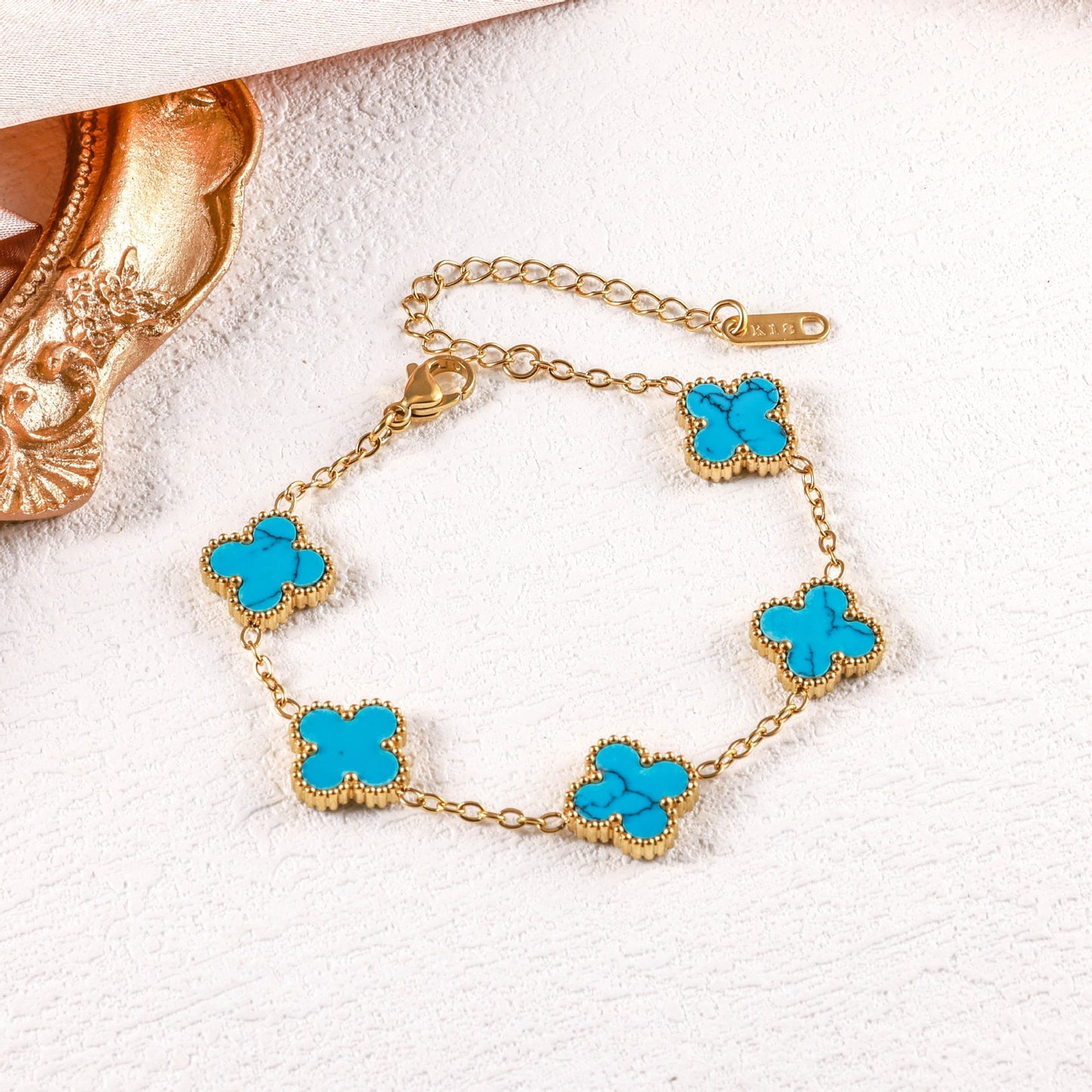 Popular High-quality Titanium Steel Clover Real Fritillary Bracelet