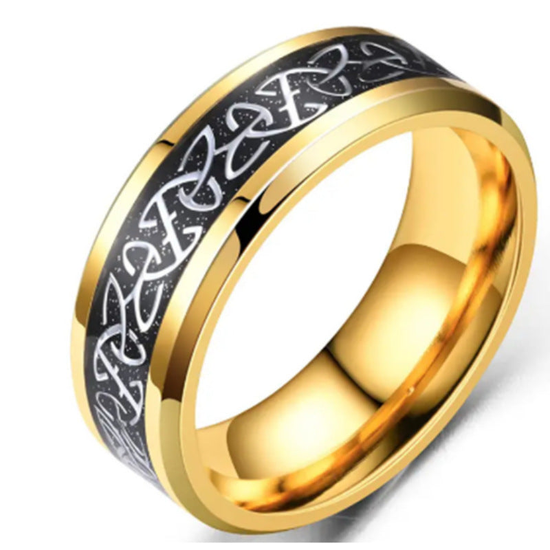 Women's & Men's Style Irish Celtic Triangle Knot Titanium Rings