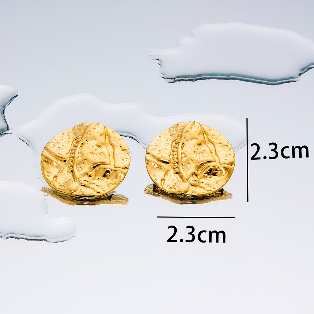 Women's Fashion Exaggerated Titanium Steel Ear High Sense Design Electroplating Stud Earrings