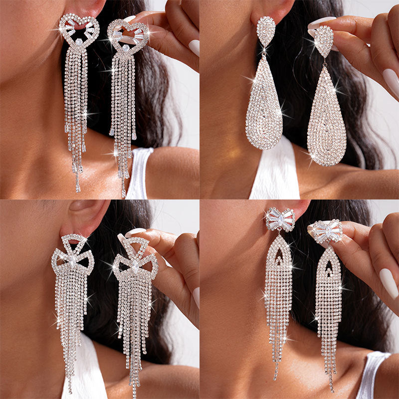 Women's Sier Diamond Tassel Light Luxury High-grade Simple Rings