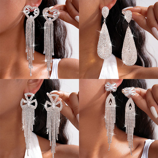 Women's Sier Diamond Tassel Light Luxury High-grade Simple Rings