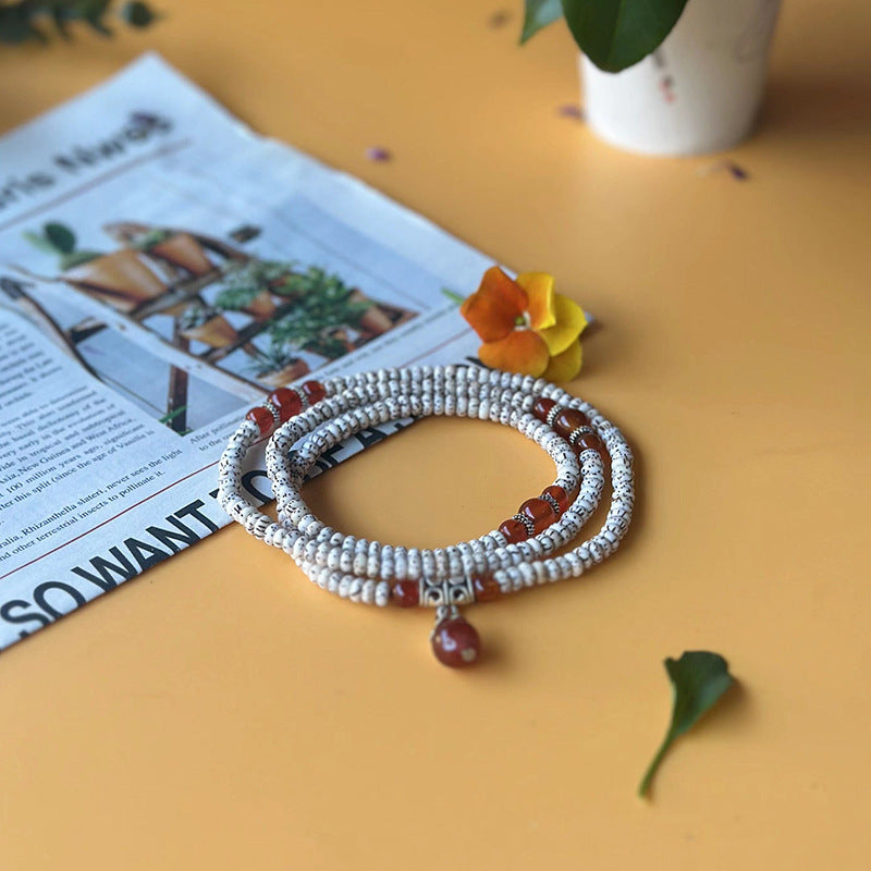 Bodhi Natural Mini Seed White Crafts Cat's Eye Bracelet