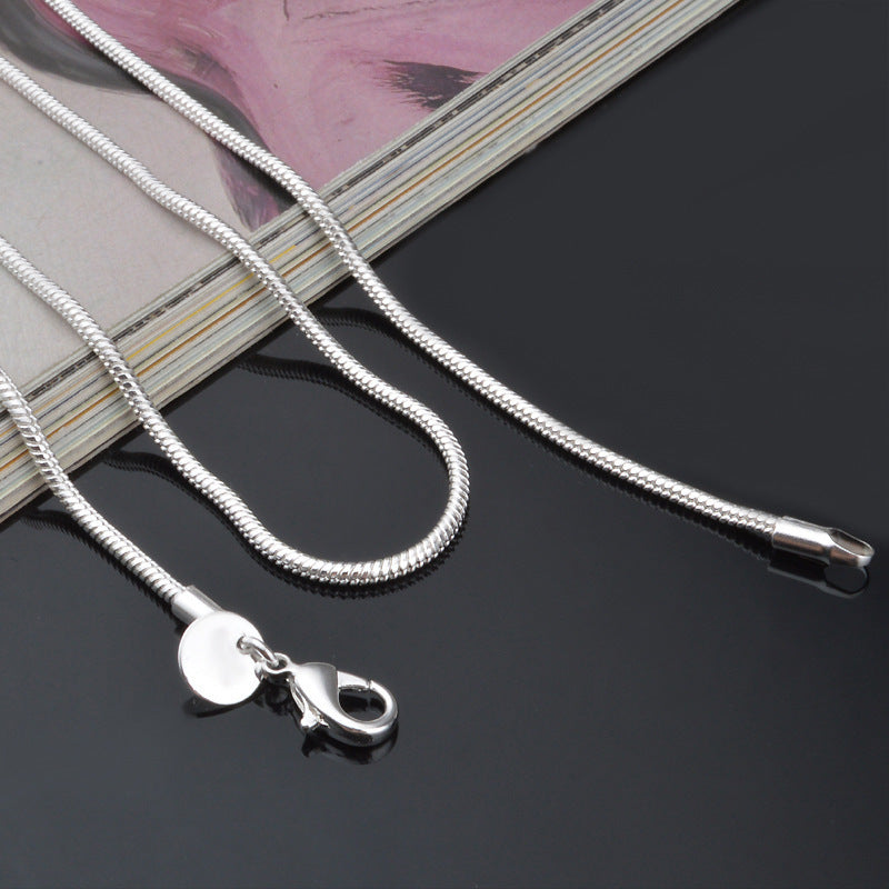 Snake Chain Bones Sier Plated Choker Necklaces