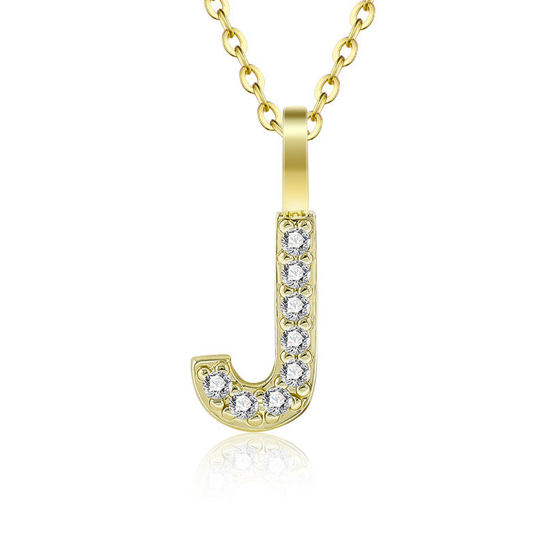 Diamond Inlaid Zircon English Letter Female Pendants