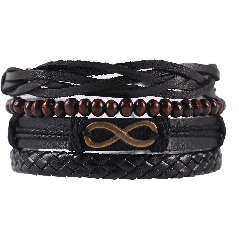 Women's & Men's Ornament Simple Hand Woven Rope Leather Bracelets