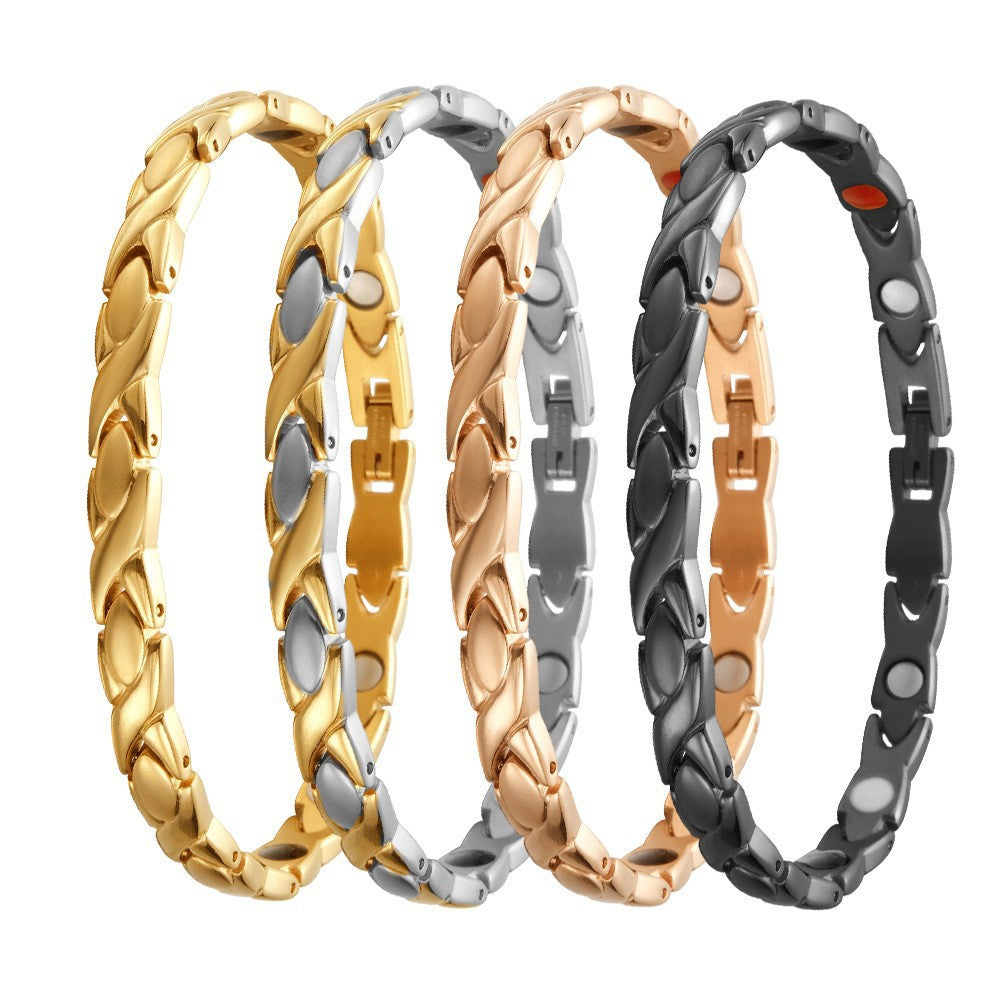 Fashion Little Fish Wide Magnet Titanium Bracelets
