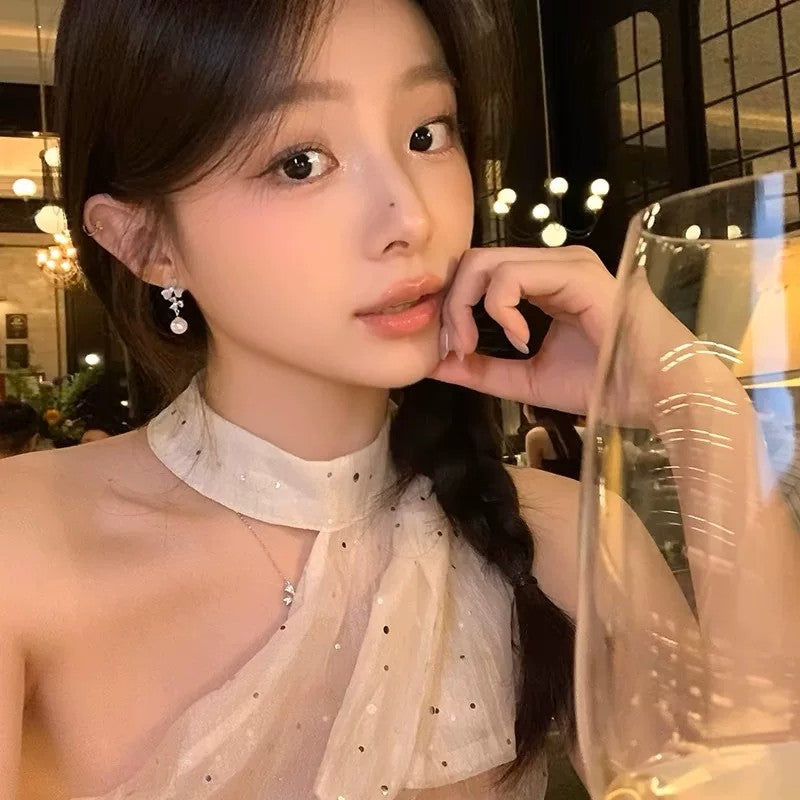 Women's Pearl For Minority Fashionable Light Luxury High Sense Mosquito Coil Earrings