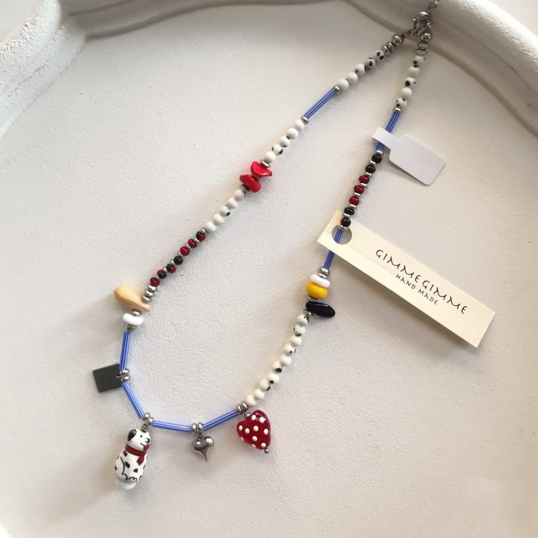 Glaze Beaded Female Cute Apple Czech Beads Necklaces