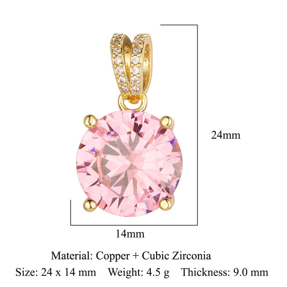 Zircon Copper Color Zirconium Micro Inlay Ornament Clavicle Pendants