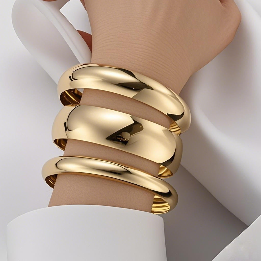 Leaves Glossy Irregular With Personality Stripes Bracelets
