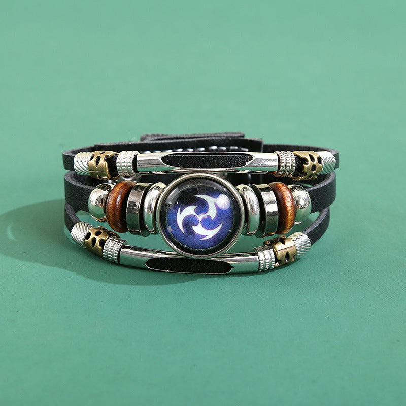 Men's Korean Element Luminous Fashion Alloy Snap Button Bracelet
