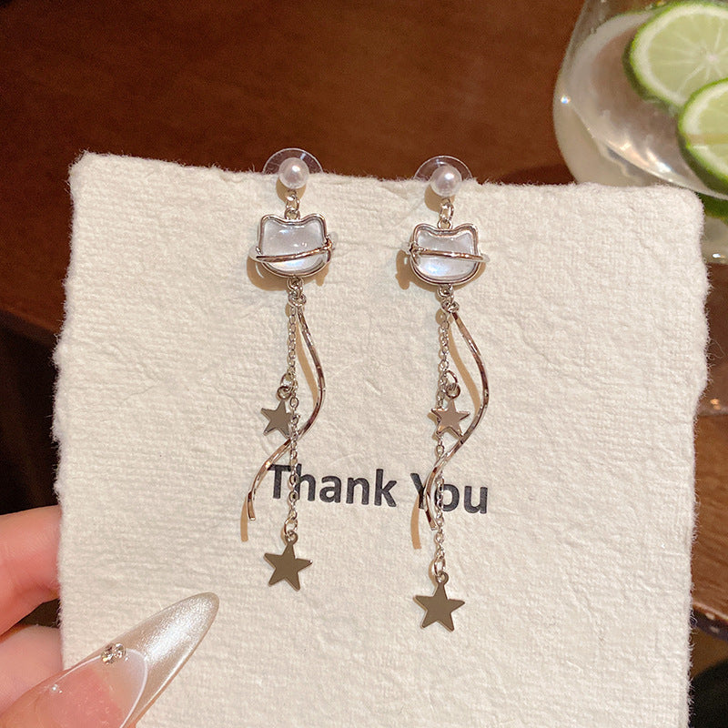 Women's Light Luxury Minority High-grade Long Fringe Design Graceful Rings