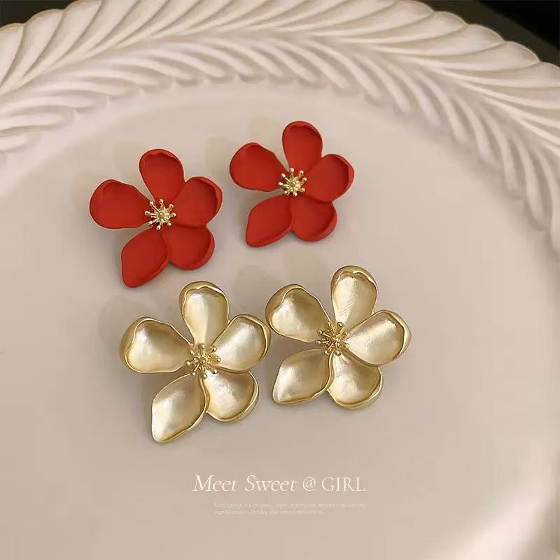 Flower Exaggerated Light Luxury High-grade Design Fairy Rings