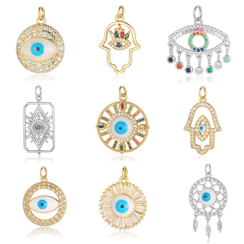 Devil's Eye Copper Zircon Ornament Accessories Pendants