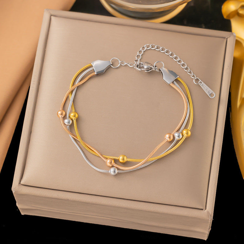 Titanium Steel Female Gold Fashion Light Luxury High Bracelets