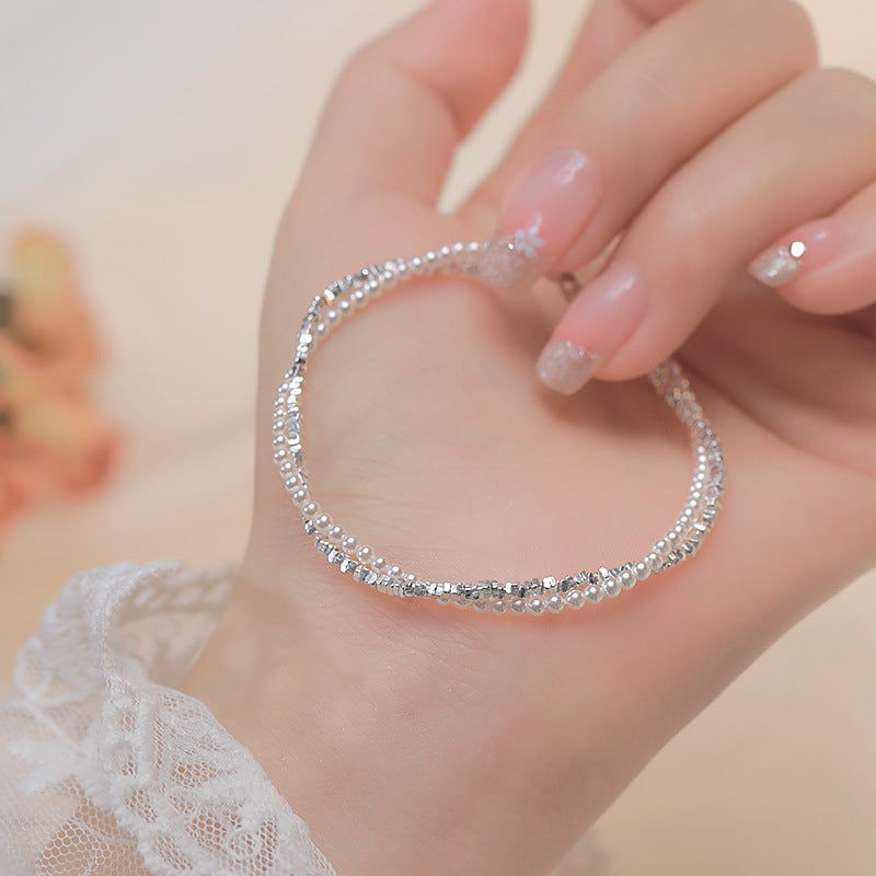 Women's Imitation Pearl Square Light Luxury Fashion Elegant Niche Design Bracelet