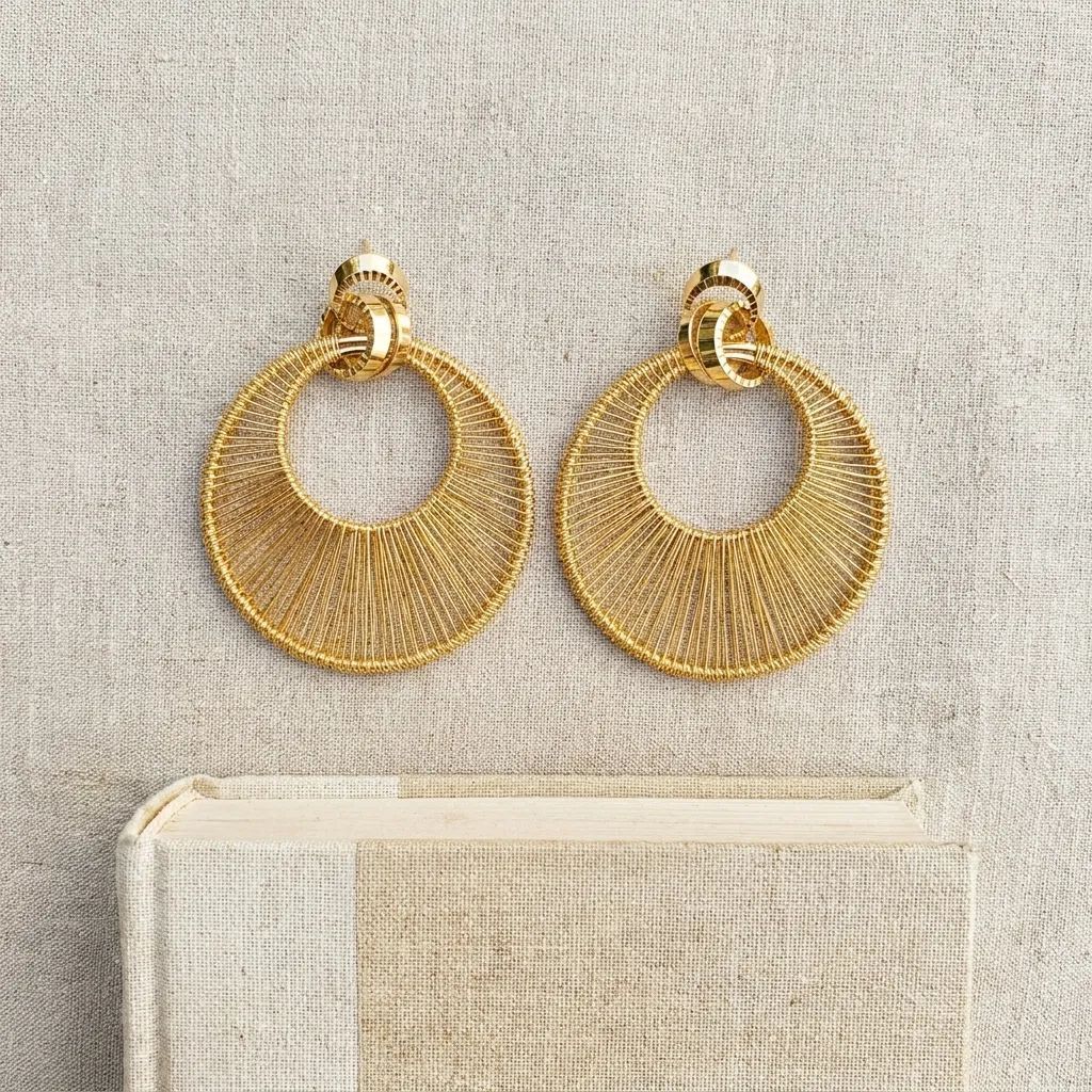 Hollow Circle Winding Female Exaggerated High Sense Fashion Earrings
