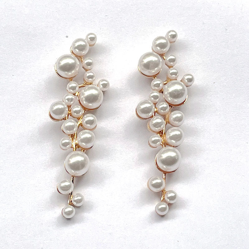 Artificial Pearl Alloy Geometric Rhinestone Personality Earrings